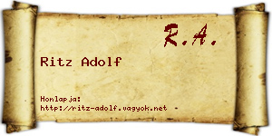 Ritz Adolf névjegykártya
